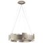 Satin Nickel 26.5" Modern LED Drum Pendant with Black Shade