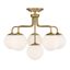 Warm Brass 6-Light Mid-Century Modern Globe Ceiling Light