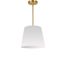 Modern Aged Brass 14" Drum Pendant with White Shade