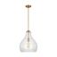 Zola 1-Light Satin Brass and Clear Glass Pendant