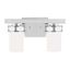 Robie Chrome 2-Light Bath Vanity with Etched White Glass