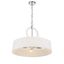 Cape Coral Polished Nickel 4-Light Drum Pendant with White Fabric Shade