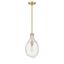 Satin Nickel Mini Pendant with Hand Blown Glass Shade