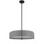 Matte Black and White Drum Shade Pendant Light