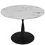 Round Extendable Wood and Marble Dining Table