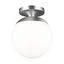 Satin Aluminum 8" Globe Semi Flush Mount Light