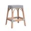 Gray and Natural Rattan 24.5" Backless Counter Stool