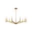 Satin Brass Modern 9-Light Chandelier with Incandescent Elegance