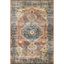 Blue and Rust Rectangular Synthetic 5' x 7' Area Rug