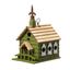 Green Hand Painted Wood Birdhouse with Distressed Details