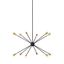 Midnight Black 12-Light Sputnik Chandelier with Clear Silver Wire