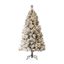 6ft White Flocked Pine Christmas Tree with Warm LED Lights