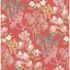 Red Multicolor Floral Non-Woven Removable Wallpaper