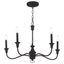 Halifax Textured Black 5-Light Candelabra Chandelier