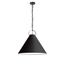 Matte Black Modern 24" Drum Pendant Light with White Shade