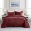 King Size Rustic Burgundy Velvet Quilt Set with Shams