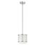 Elegant Arabesque Brushed Nickel Mini Pendant with Off-White Shade