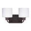 Canfield Bronze 2-Light Vanity Fixture with Etched Glass