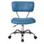 Vista Swivel Low-Back Task Chair in Blue Faux Leather