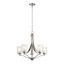 Elegant Brushed Nickel 5-Light Chandelier with Satin Etched Glass