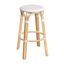 Cote d'Azur 30" Glossy White Round Rattan Bar Stool