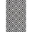 Handmade Black and White Geometric Wool Square Rug