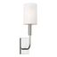 Ellen DeGeneres Polished Nickel 1-Light Wall Sconce with White Linen Shade