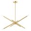 Soho Satin Brass 8-Light Linear Chandelier with Crystal Accents