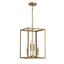 Meridian 18" Natural Brass 4-Light Geometric Pendant