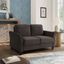 Wesley Coffee Microfiber Loveseat with Curved Arms