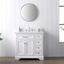 Thompson 36" White Freestanding Bathroom Vanity with Carrara Countertop