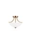 Satin Brass Geary 2-Light Bowl Pendant with Etched Glass