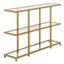 Greenwich Brass and Glass Console Table with Storage, 42"