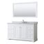 Avery White 60" Single Bathroom Vanity with Carrara Marble Top