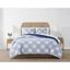 Blue and White Medallion Microfiber Twin XL Duvet Cover Set