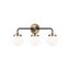 Satin Brass and Black 3-Light Globe Vanity Light