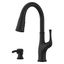 Alderwood Matte Black High-Arc Kitchen Faucet with Pull-Out Spray