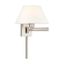 Brushed Nickel Swing Arm Wall Lamp with Off-White Fabric Shade