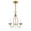 Antique Brass Mini Chandelier with Clear Crystal Trim