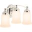 Polished Nickel 3-Light Frosted Glass Bathroom Sconce