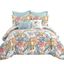 Full Blue Floral Microfiber Reversible Comforter Set