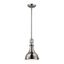 Mini Transitional 1-Light Pendant with Frosted Glass and Brushed Nickel Finish