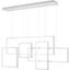 Brushed Aluminum LED Linear Chandelier with Geometric Frames