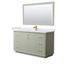 Strada 60" Light Green Single Bathroom Vanity with White Marble Countertop