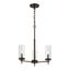 Brushed Oil Rubbed Bronze Mini 3-Light Chandelier with Clear Glass Shades