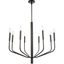 Eleanor 32" Aged Brass and Black 8-Light Chandelier