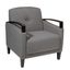 Woven Charcoal Wood Accent Chair with Curved Arms