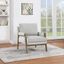 Gray Upholstered Wood Frame Armchair with Cushions