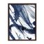 Indigo Watercolor Abstract Canvas Print with Brown Frame