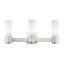 Elegant Brushed Nickel 3-Light Wall Sconce with Satin Opal White Glass